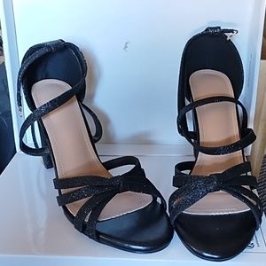 Black heeled sandals
